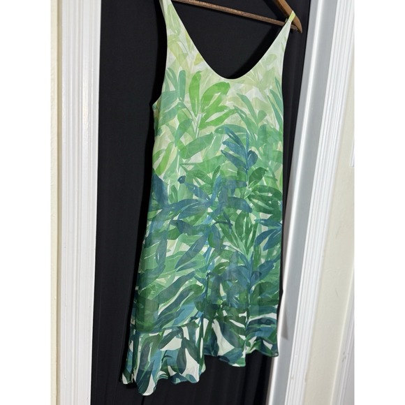 CAbi Tropical Flutter Castaway Spaghetti Strap Womens Dress S Fairy Resort sheer - Picture 6 of 7